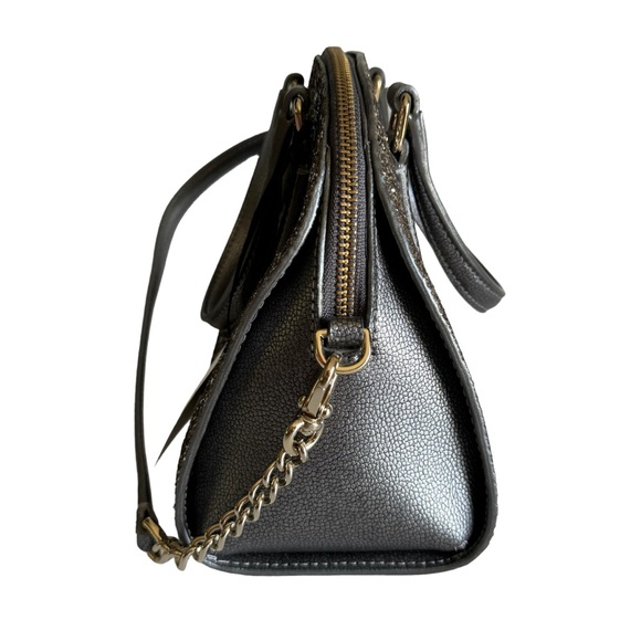 NWT New Kate Spade Mini Reiley Laurel Way Glitter Bag Satchel Crossbody Gunmetal - Picture 3 of 12